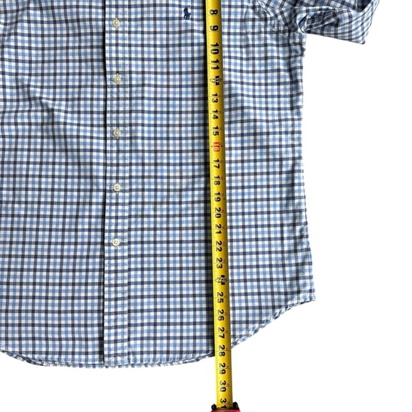 Polo Ralph Lauren Blue & White Plaid Button Up Shirt Men’s Size L 100% Cotton - Picture 6 of 8